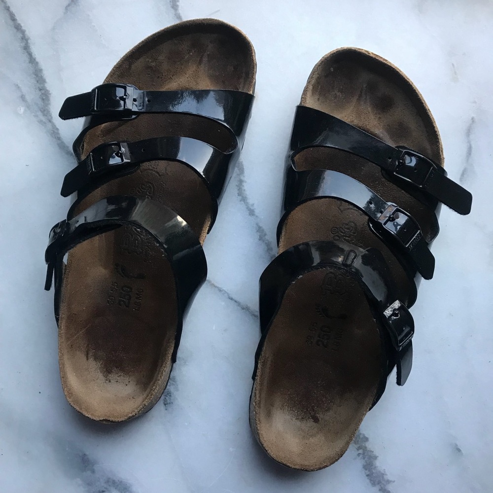 Black Patent 3 Strap Birki’s Birkenstock Sandals